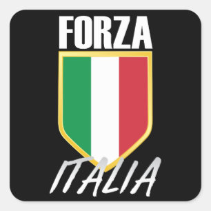 Forza Italia Italian Flag Soccer Square Sticker