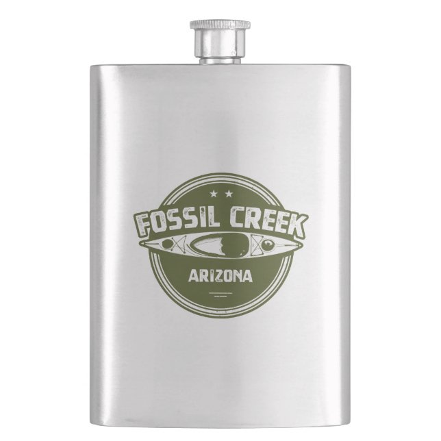 Fossil Creek Arizona Kayaking Hip Flask (Front)