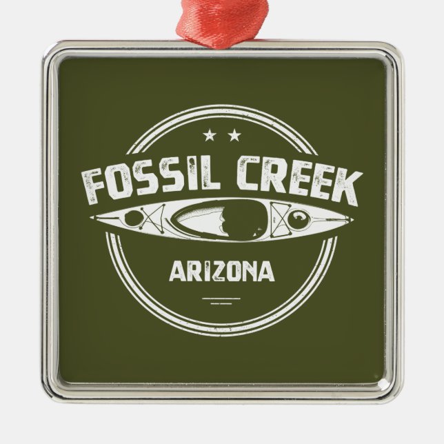 Fossil Creek Arizona Kayaking Metal Tree Decoration (Front)