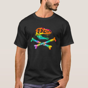 Fossil Dino Rainbow Trippy Hippie Tie Dye T-Shirt