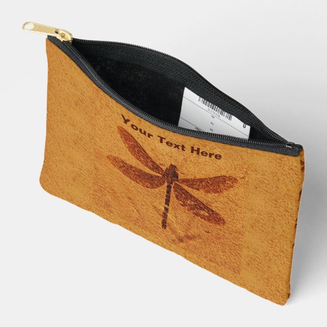 Fossil Dragonfly Accessory Pouch (Open)