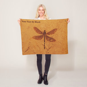Fossil Dragonfly Fleece Blanket