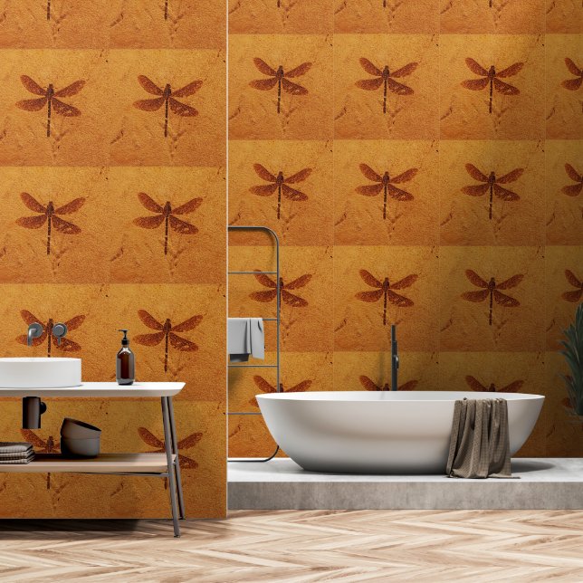 Fossil Dragonfly Wallpaper (Bathroom)
