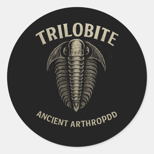 Fossil Echoes – Artisan Trilobite Classic Round Sticker (Front)