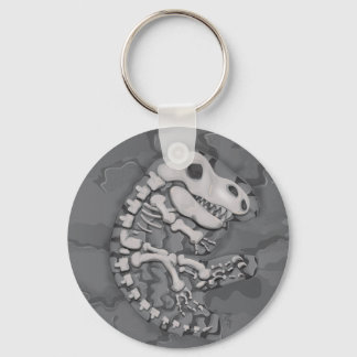 Fossil encased in rock key ring