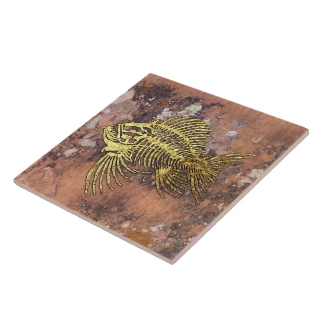 Fossil Fish Ceramic Tile (Side)