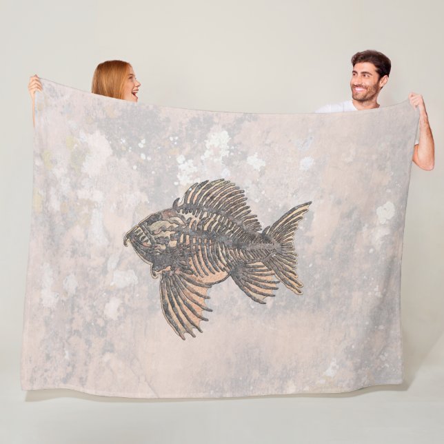 fossil fish fleece blanket (In Situ)