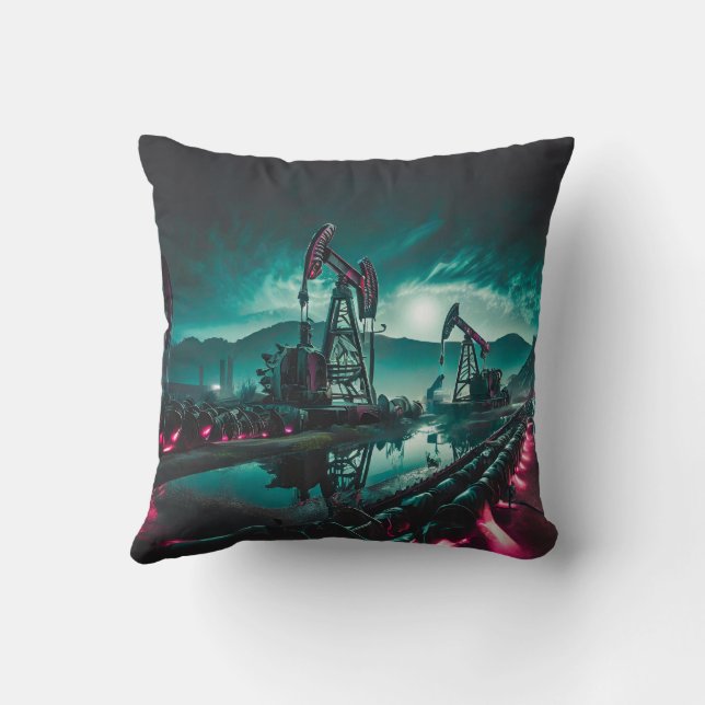 Fossil Fuel Adventure Pillow - T-Rex Motorcycle (Back)