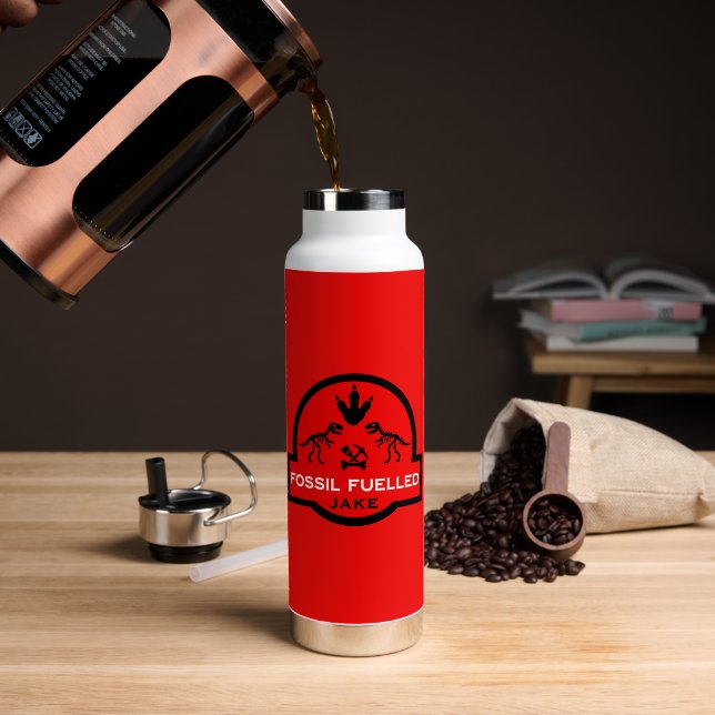 Fossil Hunter Palaeontologist Water Bottle (Coffee (Rotated))