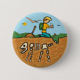 Fossil Hunting 6 Cm Round Badge