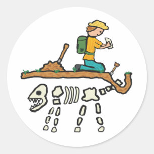Fossil Hunting Classic Round Sticker