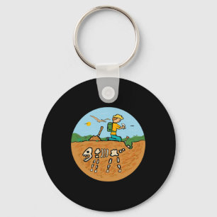 Fossil Hunting Dinosaur Bones Paleontologist Fossi Key Ring
