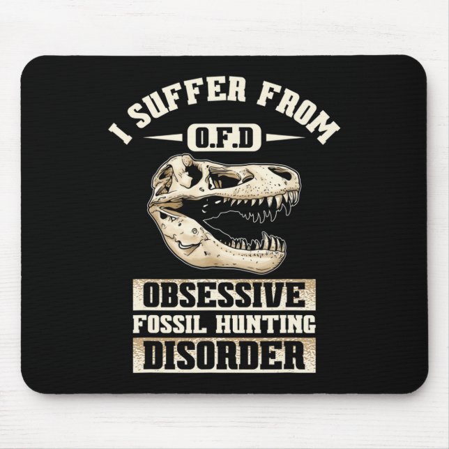 Fossil Hunting Dinosaur Bones Paleontologist Fossi Mouse Mat (Front)