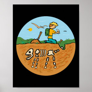 Fossil Hunting Dinosaur Bones Paleontologist Fossi Poster