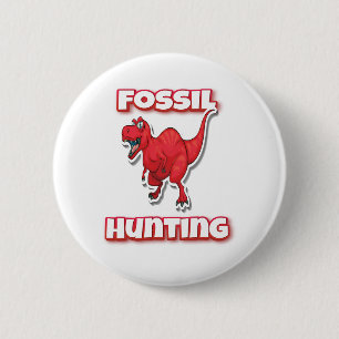 Fossil Hunting Tyrannosaurus 6 Cm Round Badge