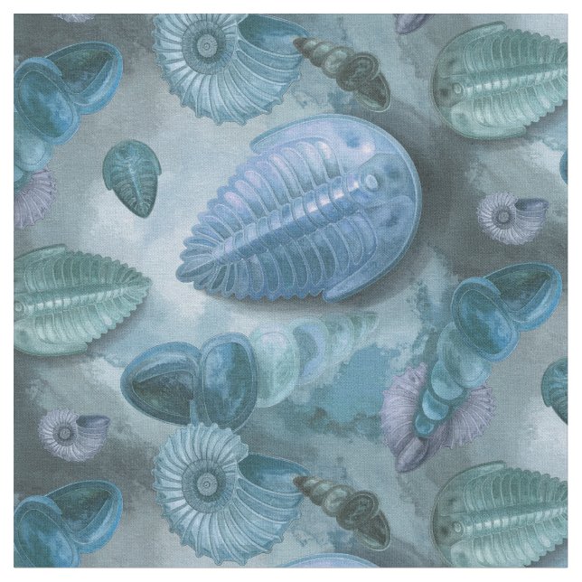 Fossil Layers - Stone texture - (Blue) Fabric (Close Up)