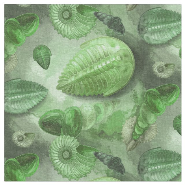 Fossil Layers - Stone texture - (Green) Fabric (Close Up)