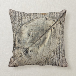 Fossil leaf throw pillow