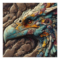 Fossil Of An Extinct Bird In Rocks - AI Art