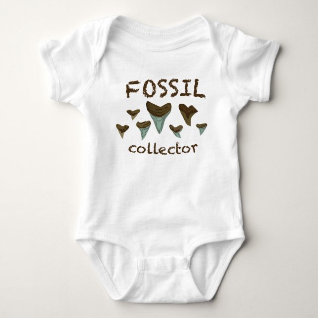 Fossil Shark Teeth Baby Bodysuit (Front)