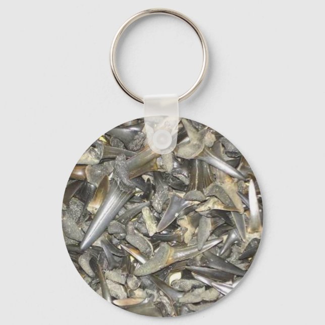 Fossil shark teeth pattern key ring (Front)
