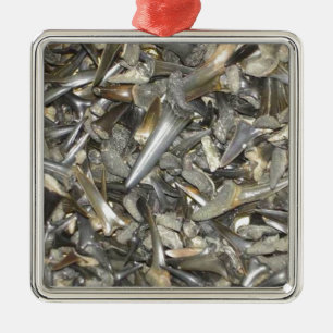 Fossil shark teeth pattern metal tree decoration