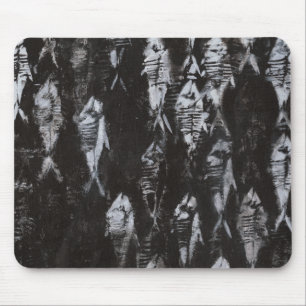 Fossil White Fish on Black Background Mouse Mat