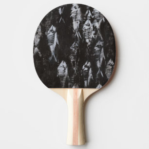 Fossil White Fish on Black Background Ping Pong Paddle