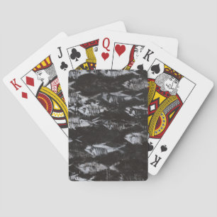 Fossil White Fish on Black Background Playing Cards