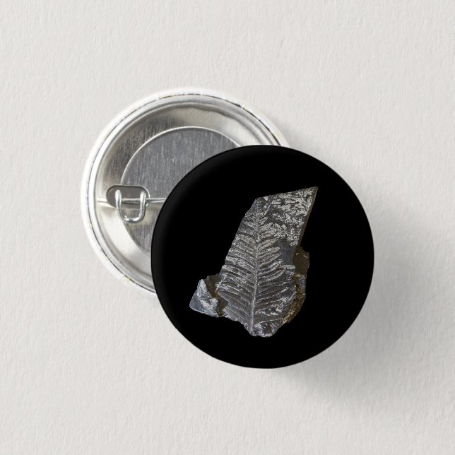 Fossilized Fern Leaves Rock Nature Photography 3 Cm Round Badge (Front & Back)