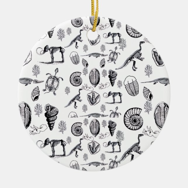 Fossils Ceramic Tree Decoration (Front)