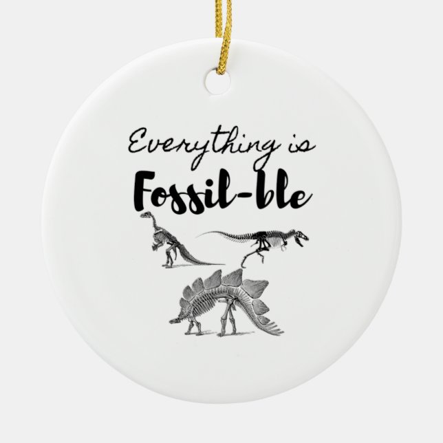 Fossils Ceramic Tree Decoration (Front)