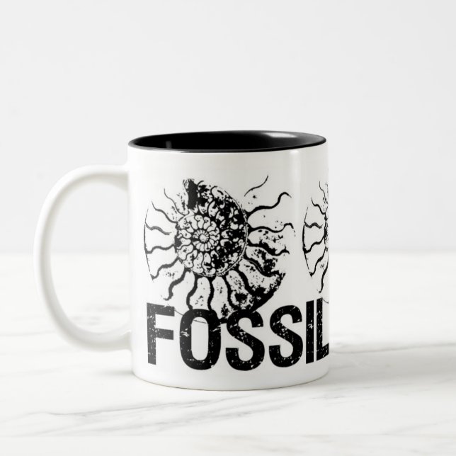 FOSSILS ROCK Ammonite Two-Tone Coffee Mug (Left)