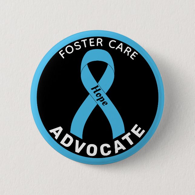 Foster Care Advocate Ribbon Black Button (Front)
