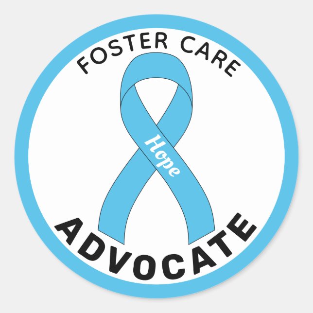 Foster Care Advocate Ribbon White Round Sticker (Front)