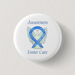 Foster Care Angel Blue Awareness Ribbon Pin