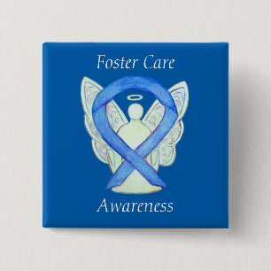 Foster Care Angel Blue Awareness Ribbon Pin