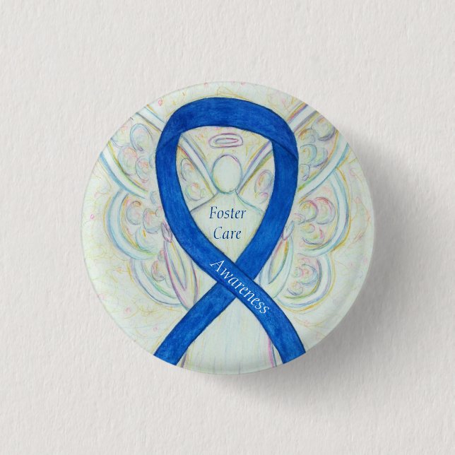 Foster Care Angel Blue Awareness Ribbon Pin (Front)