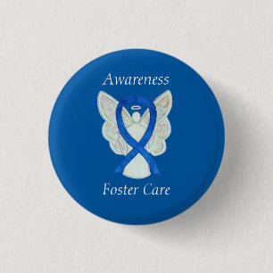 Foster Care Angel Blue Awareness Ribbon Pin