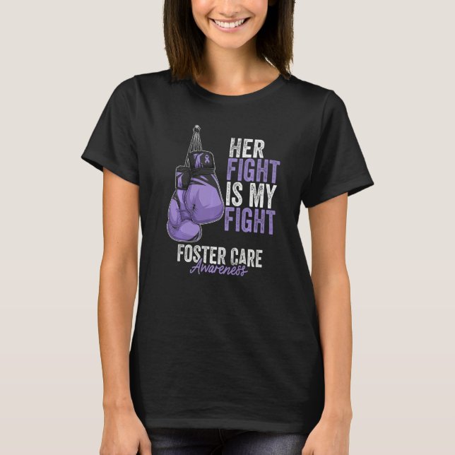 Foster Care Awareness Month Boxing Gloves Lavender T-Shirt (Front)