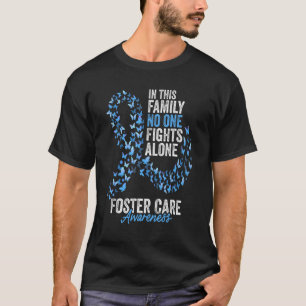 Foster Care Awareness Month Butterflies Blue Ribbo T-Shirt