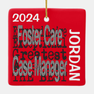 Foster Care Case Manager Extraordinaire CUSTOM Ceramic Ornament