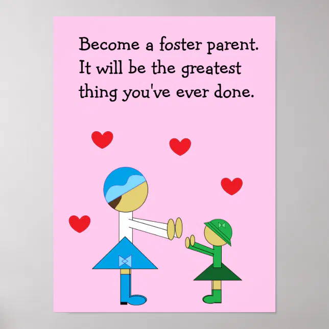 Foster Care in Pink: Poster | Zazzle