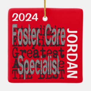Foster Care Specialist Extraordinaire CUSTOM Ceramic Ornament