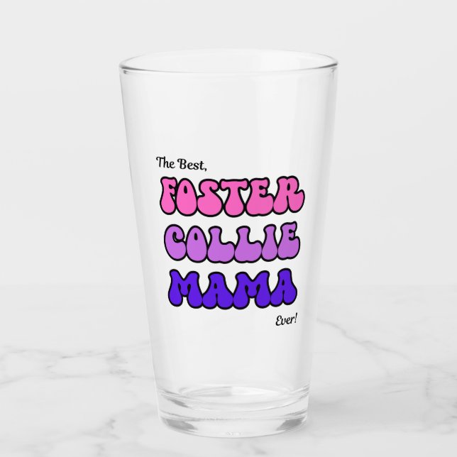 Foster collie mama mug glass (Front)
