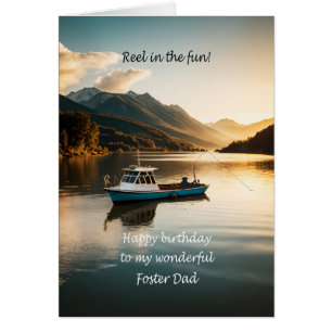 Foster Dad Fishing From a Boat Birthday