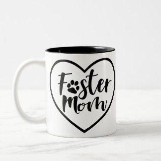 Foster Dog Mom Heart Two-Tone Coffee Mug
