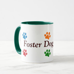 Foster Dog Mum-Colourful Paw Prints Mug