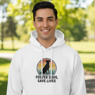 Foster Dogs Save Lives Retro Animal Rescue Gift Hoodie