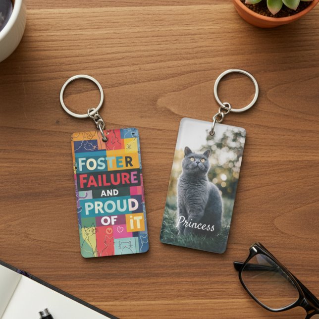 Foster Failure Photo Keychain (Pet Foster Failure pet photo personalized keychain)